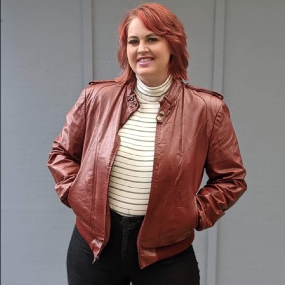 Vintage 70’s golden state leather bomber jacket